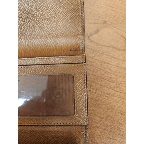Coach BROWN Camel color Authentic Coach wallet F52715 AND CHECKBOOK COVER - Picture 7 of 16